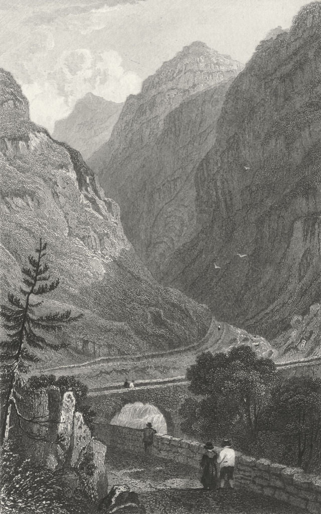 CAERNARFONSHIRE. Pont Aberglaslyn. Bridge & pass c1831 old antique print